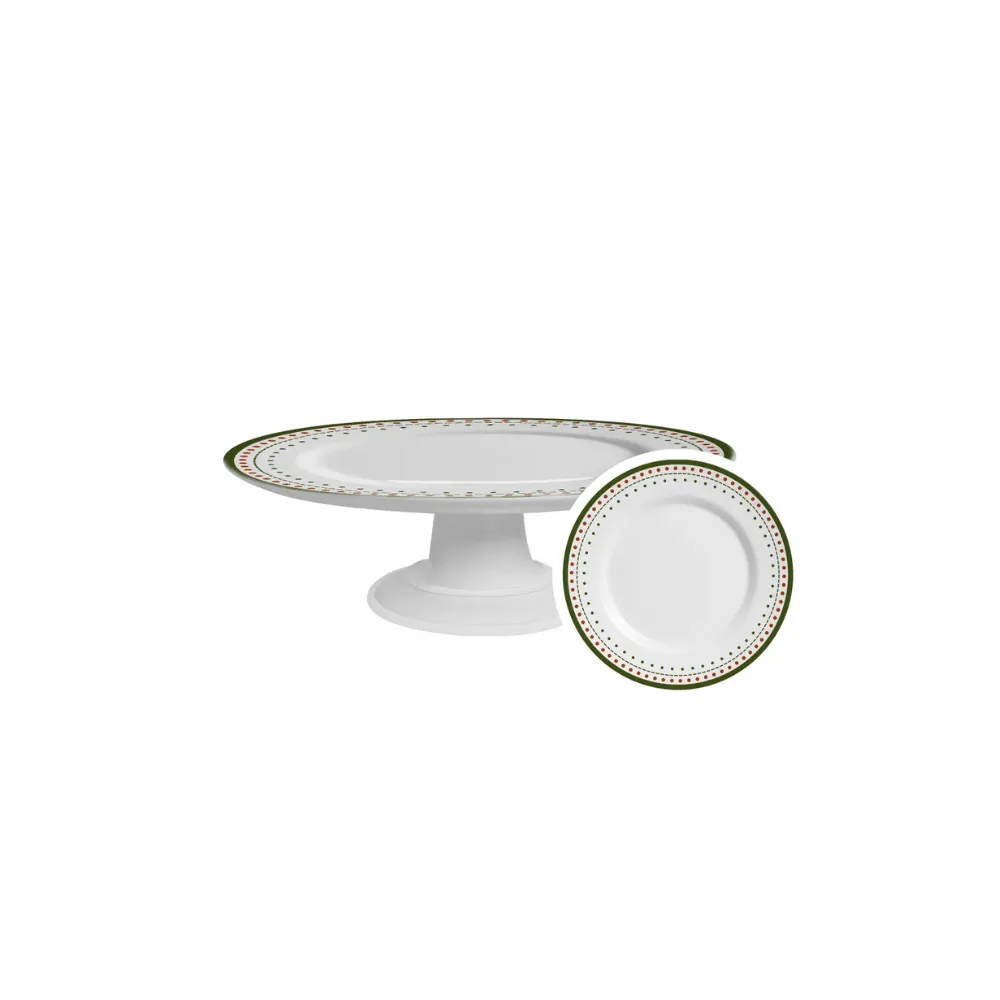 Plato de Pastel Christmas Dots Matte - Ø 34 cm - Alt. 14 cm