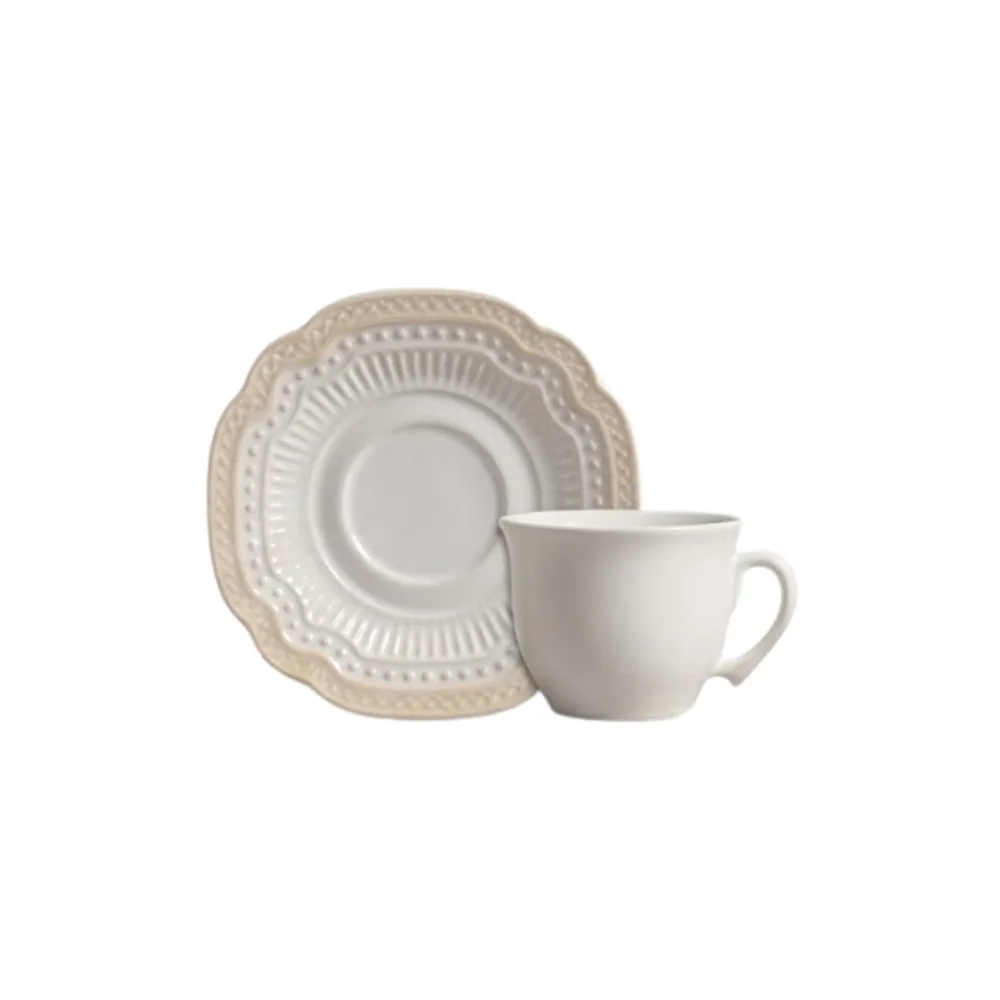 SET TAZA DE TÉ C/ PLATILLO BRANCO MAIA 16 x 16 x 2