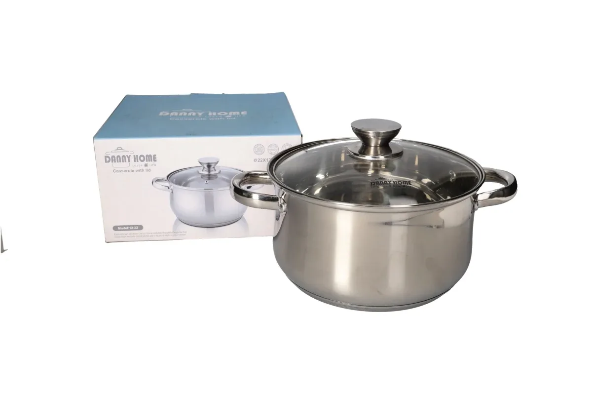 CACEROLA INOX INDUCCION 22CM 4.7L C/TAPA