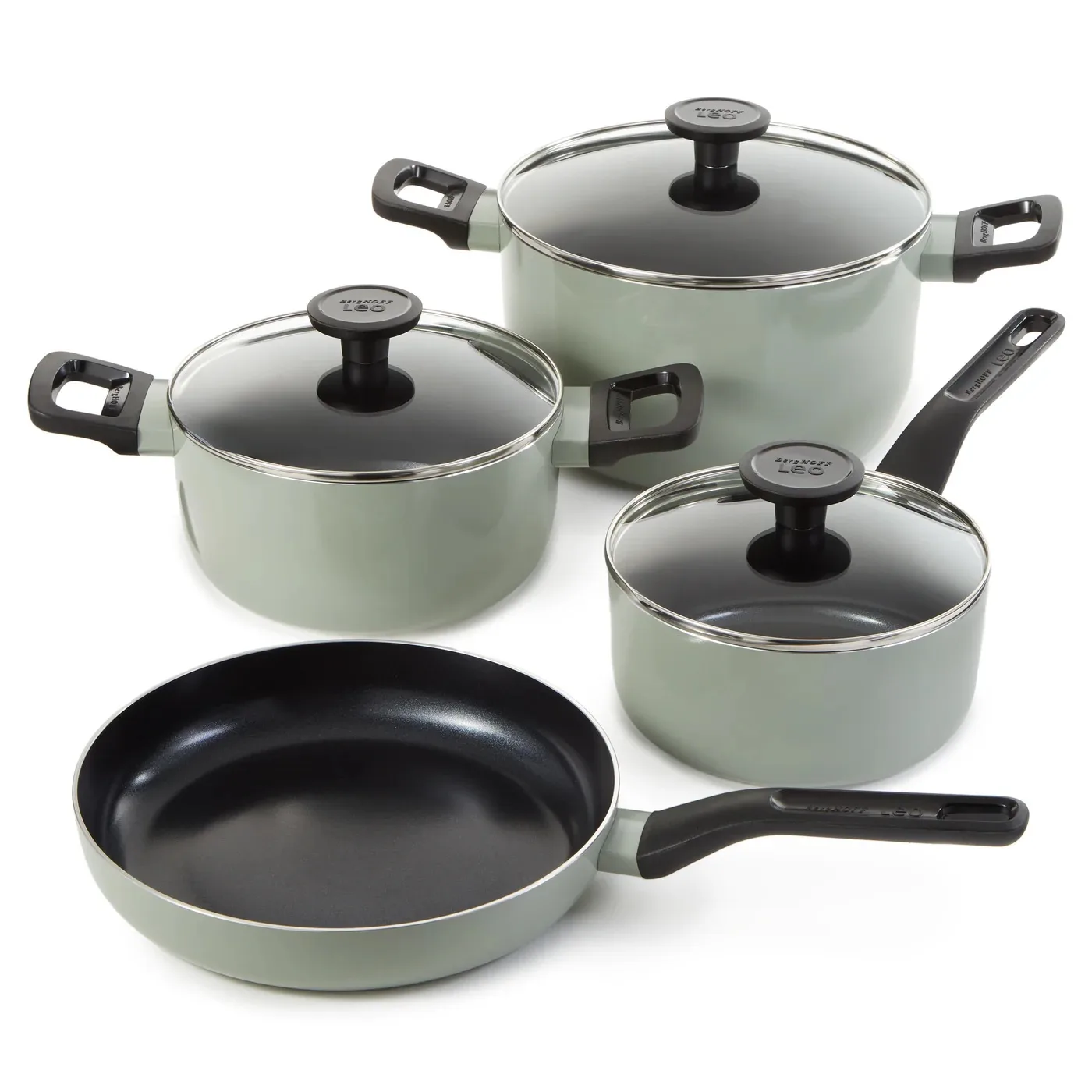 Bateria_de_cocina antiadherente Glints_Sage 7_piezas