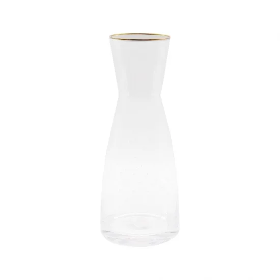 BOTELLA DE VIDRIO A MOTAS C/BORDE DORADO