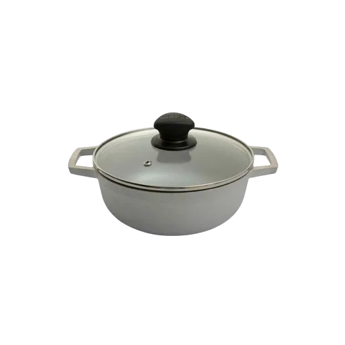 CALDERO IMUSA ALUMINIO FUNDIDO 26CM C/ TAPA DE VIDRIO
