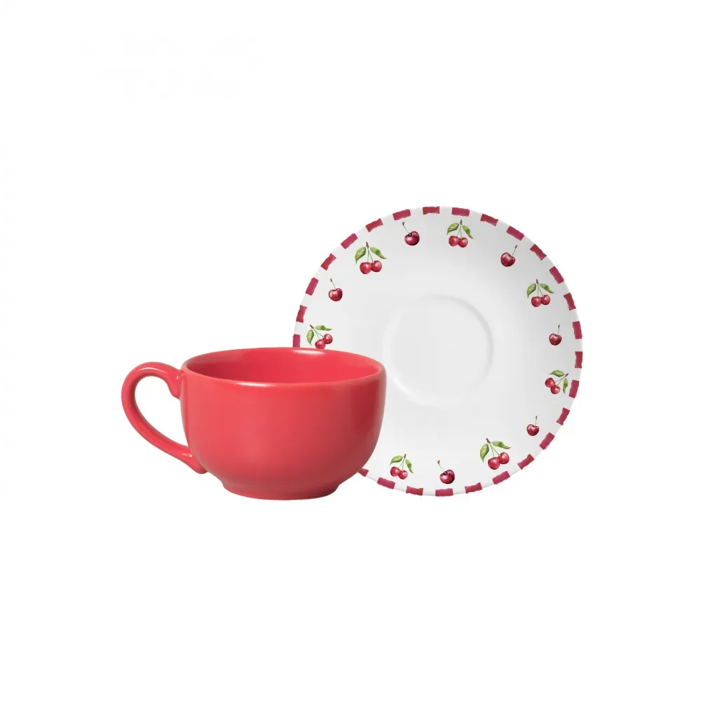 Taza de Té con platillo Amarena - Alt. 7.5 cm - Vol. 250 ml
