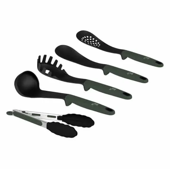 5PCS JGO DE CUBIERTOS P/ COCINAR MATT CREAM
