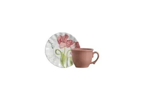 TAZA DE TÉ C/PLATILLO JARDIM ENCANTADO 8,5 x 8,5 x 7,5